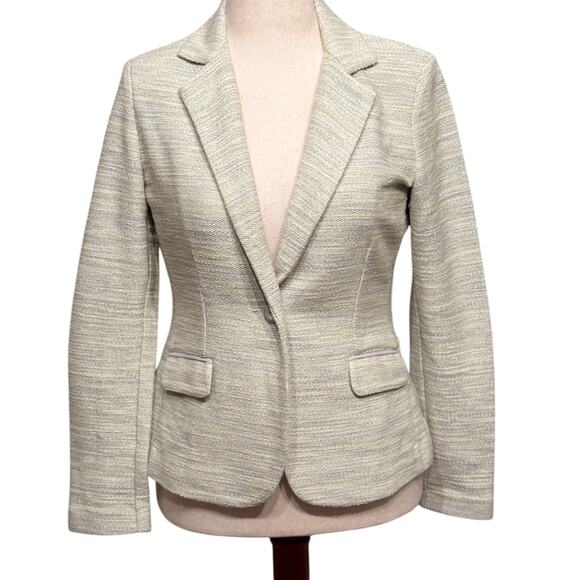 CAbi One Fine Day blazer Lemon Zest light yellow & gray tweed  Boulce  Sz 4 - Picture 1 of 11